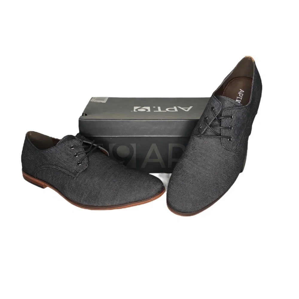 NWT Apt. 9 Zayden Denim Lace-Up Derbys (Size: 13, Color: Black)